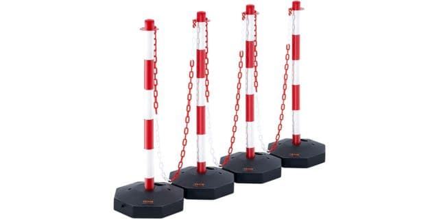 Kit de Delimitación de Zona de Trabajo para Vehículos Eléctricos e Híbridos (4 Postes + Cadena de Plástico 25 m) - Imagen 1