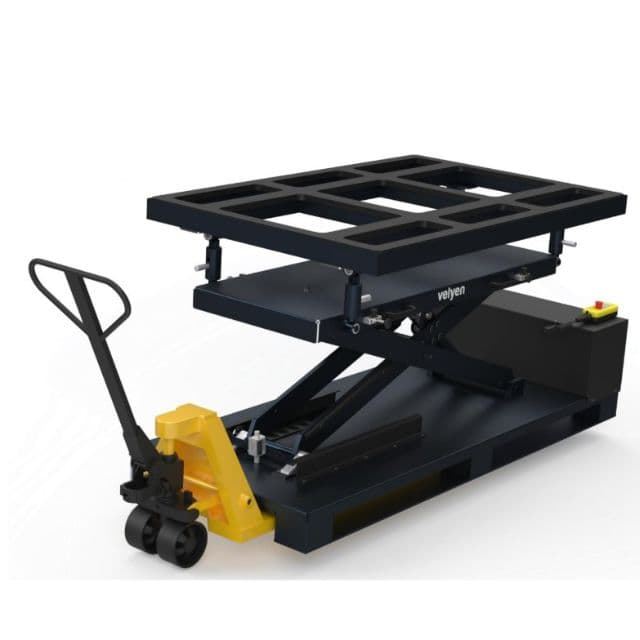 Plataforma desmontaje de pack de baterías eléctrica con traspaleta eléctrica (2000kg) - Imagen 1